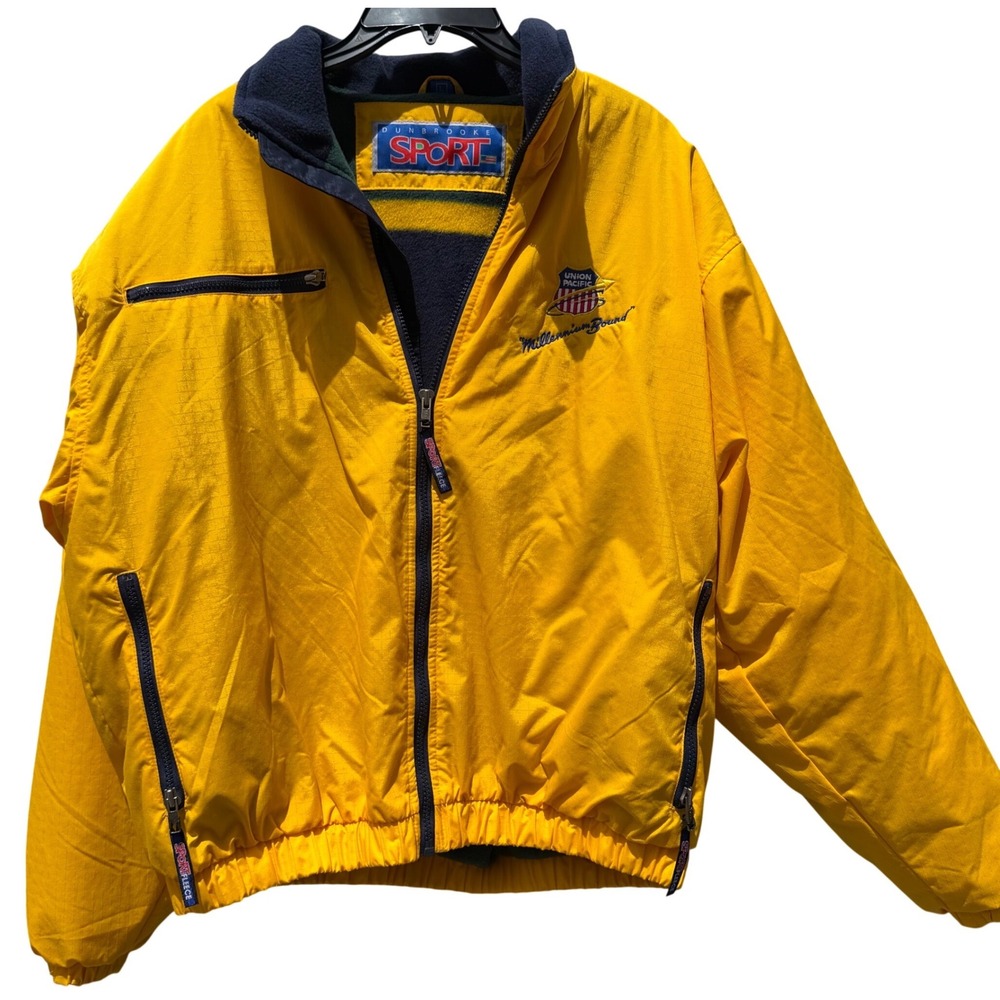 Dunbrooke Sport Union Pacific Millennium Bound Jacket  L  Yellow Fleece Lined